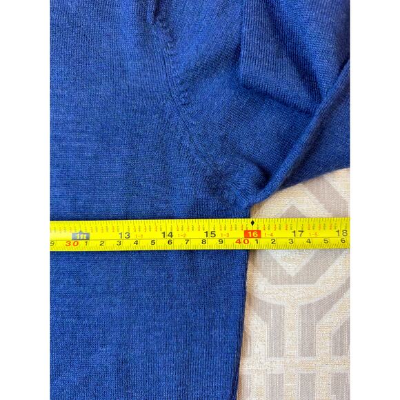 Brunella Gori Women's Sweater 100% Extrafine Merino Wool turtle neck blue Small - Picture 6 of 7